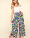 Haptics Smocked Waist Abstract Print Pants