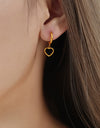 18K Gold-Plated Heart Drop Earrings