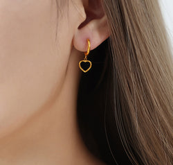 18K Gold-Plated Heart Drop Earrings