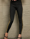 Double Take Sequin Stripe High Waist Ankle Length Pants