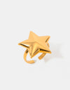 18K Gold-Plated Stainless Steel Star Ring