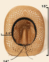 Fame Straw Weave Rope Ribbon Cowboy Hat