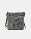 Nicole Lee USA Metallic Stitching Embroidery Inlaid Rhinestone Crossbody Bag