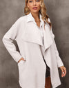 Waterfall Collar Longline Cardigan with Side Pockets