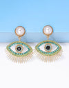 Evil Eye Shape Rhinestone Zinc Alloy Synthetic Dangle Earrings