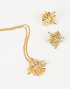 Starburst Gold-Plated Earrings and Necklace Set