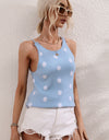 Polka Dot Round Neck Knit Tank