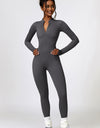 Half Zip Long Sleeve Active Jumpsuit