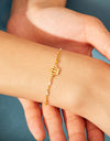 Crown Shape 18K Gold-Plated Bead Bracelet