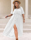 Plus Size Round Neck Half Sleeve Dress