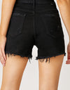 RISEN Frayed Hem Denim Shorts with Fringe Detail Pockets