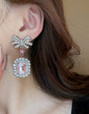 Alloy Crystal Geometric Dangle Earrings