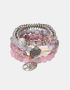 Silver-Plated Beaded Charm Bracelet