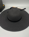 Bow Paper Braided Wide Brim Hat