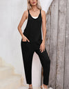 Pocketed Scoop Neck Spaghetti Strap Overalls