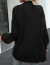 Drop Shoulder Balloon Sleeve Cardigan