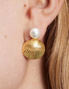 18K Gold-Plated Stainless Steel Shell Shape Earrings