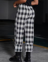 Full Size Plaid High Waist Pants