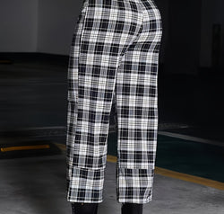Full Size Plaid High Waist Pants