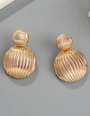 Zinc Alloy Ribbed Earrings