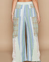 POL Drawstring Plaid Print Lace Straight Pants