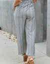 Heimish Find Your Path Full Size Paperbag Waist Striped Culotte Pants