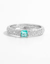 925 Sterling Silver Square Zircon Ring