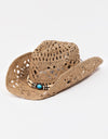 Fame Cutout Strap Weave Straw Hat