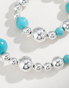 Artificial Turquoise Alloy Beaded Bracelet