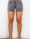 Full Size Zip Closure Denim Shorts