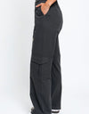 Le Lis High Waisted Wide Leg Cargo Pants with Pockets