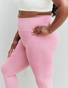 Zenana Fit For You Full Size High Waist Active Leggings in Light Rose