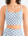 Breathable Checkered Sports Bra