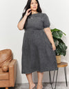 And The Why  Full Size Washed Chambray Midi Dress