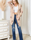 Star Pattern Open Front Longline Cardigan