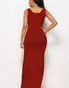 Scoop Neck Wide Strap Maxi Dress