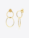 925 Sterling Silver Double Hoop Drop Earrings