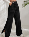 Slit Pocketed High Waist Wide Leg Pants