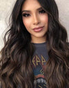 13*2" Lace Front Wigs Synthetic Long Wave 26" Heat Safe 150% Density in Brown