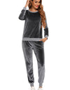 Round Neck Long Sleeve Loungewear Set with Pockets