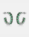 Inlaid Zircon C-Hoop Earrings