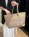 Chevron Straw Tote Bag