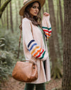 Striped Open Front Long Sleeve Cardigan