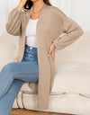 Dropped Shoulder Open Front Longline Cardigan