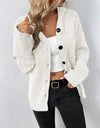 Button-Down Long Sleeve Hooded Sweater
