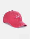 Zenana Bow Embroidered Washed Cotton Caps