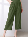 Full Size Pocketed Half Elastic Waist Pants