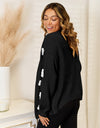 Flower Dropped Shoulder Open Front Cardigan