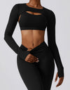 Cropped Cutout Long Sleeve Sports Top