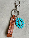 Turquoise Genuine Leather Key Chain